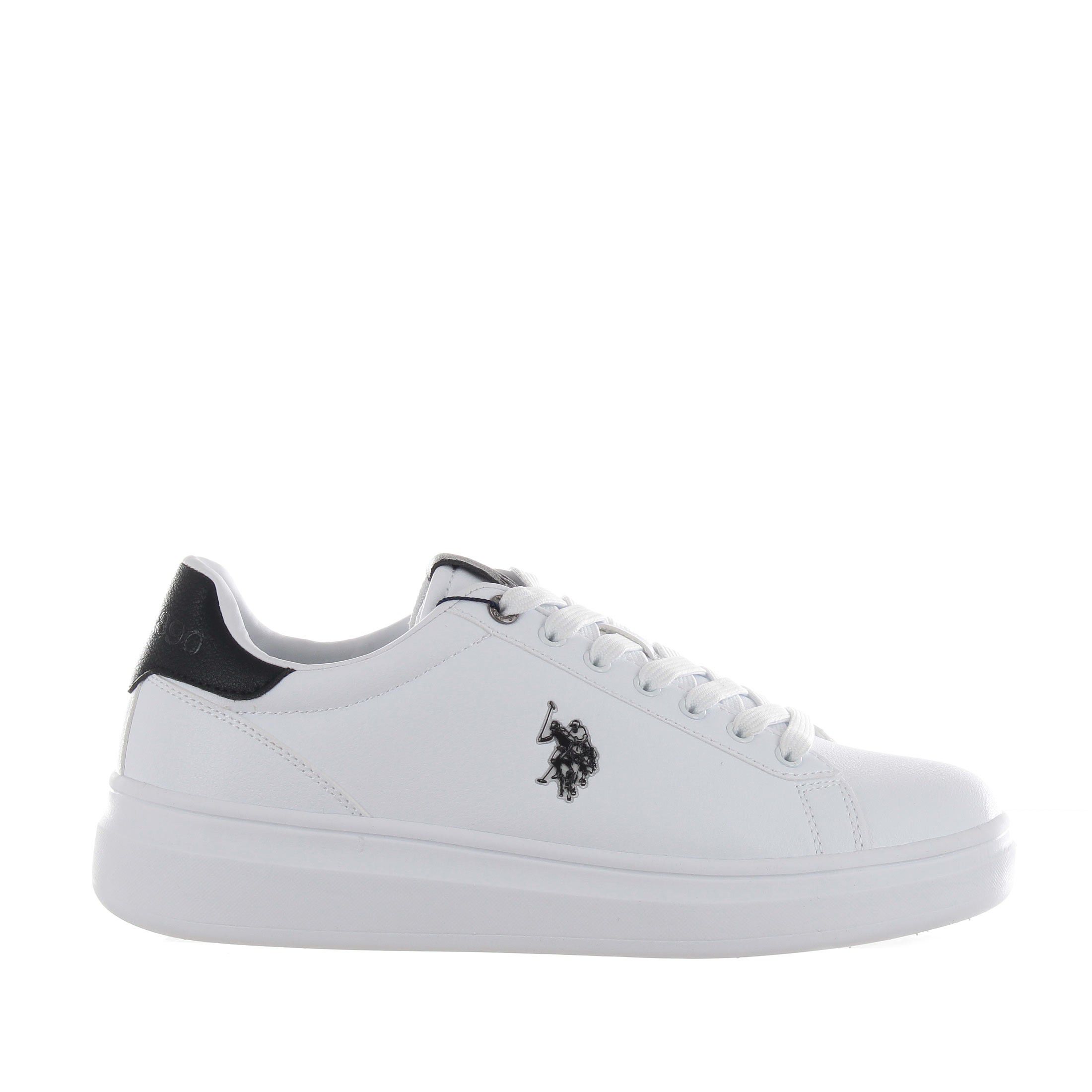 U.s. polo assn. sneaker in ecopelle con tallone a contrasto da uomo
