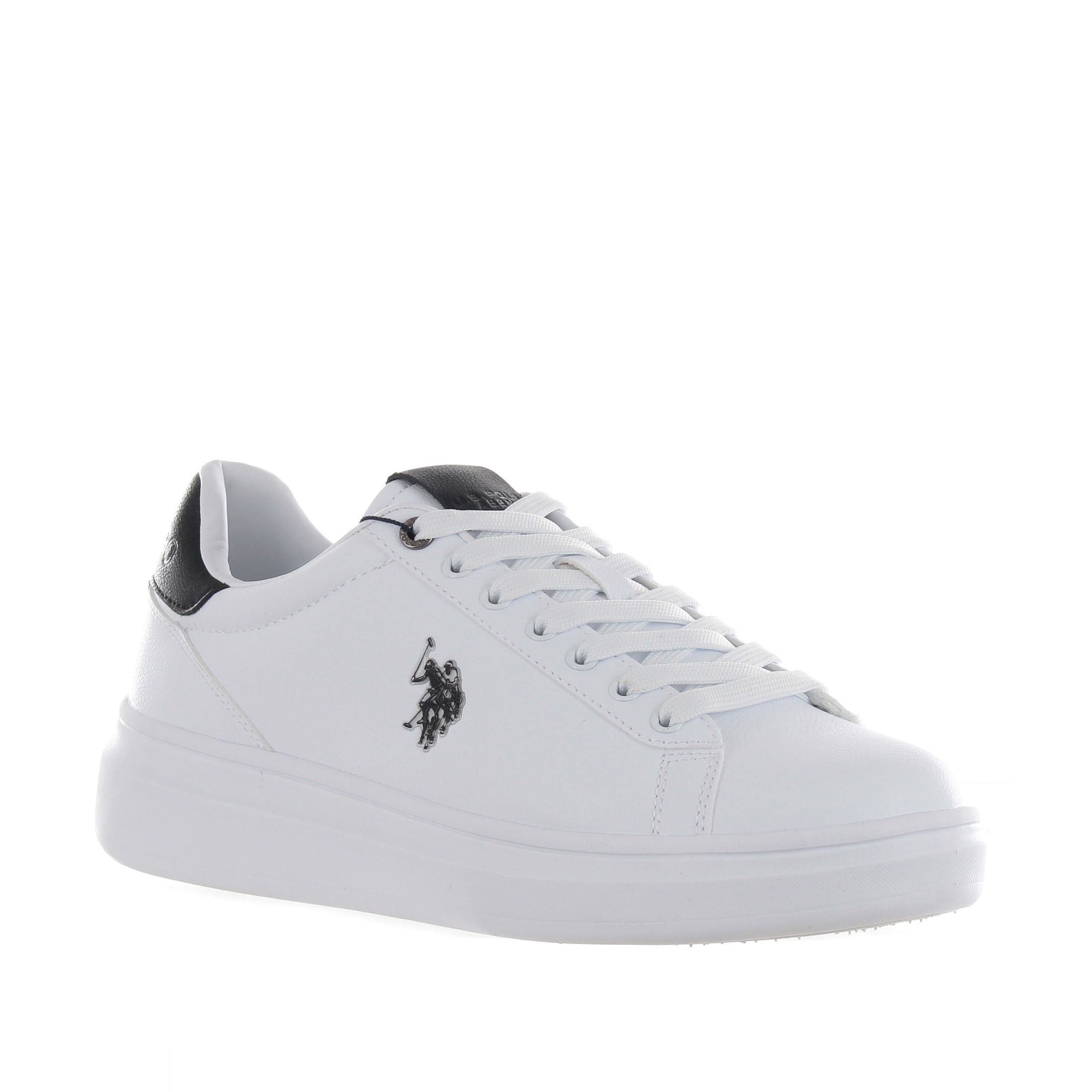 U.s. polo assn. sneaker in ecopelle con tallone a contrasto da uomo