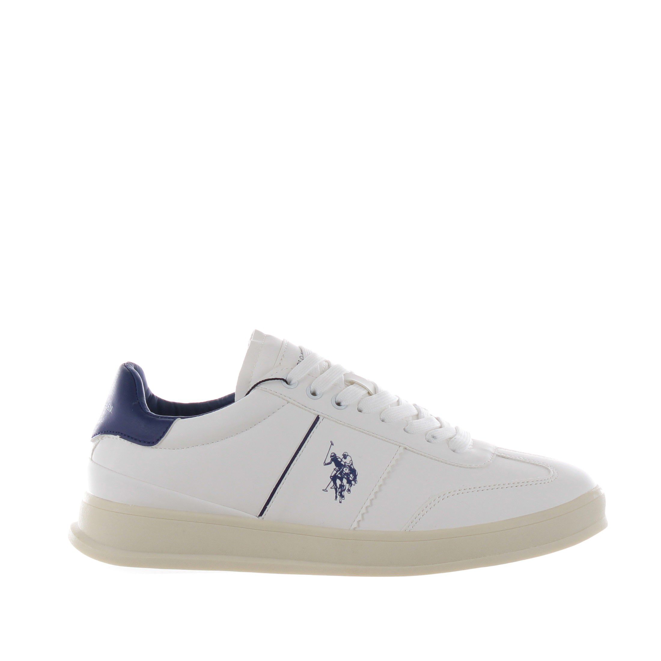 U.s. polo assn. sneaker in ecopelle con tallone a contrasto da uomo
