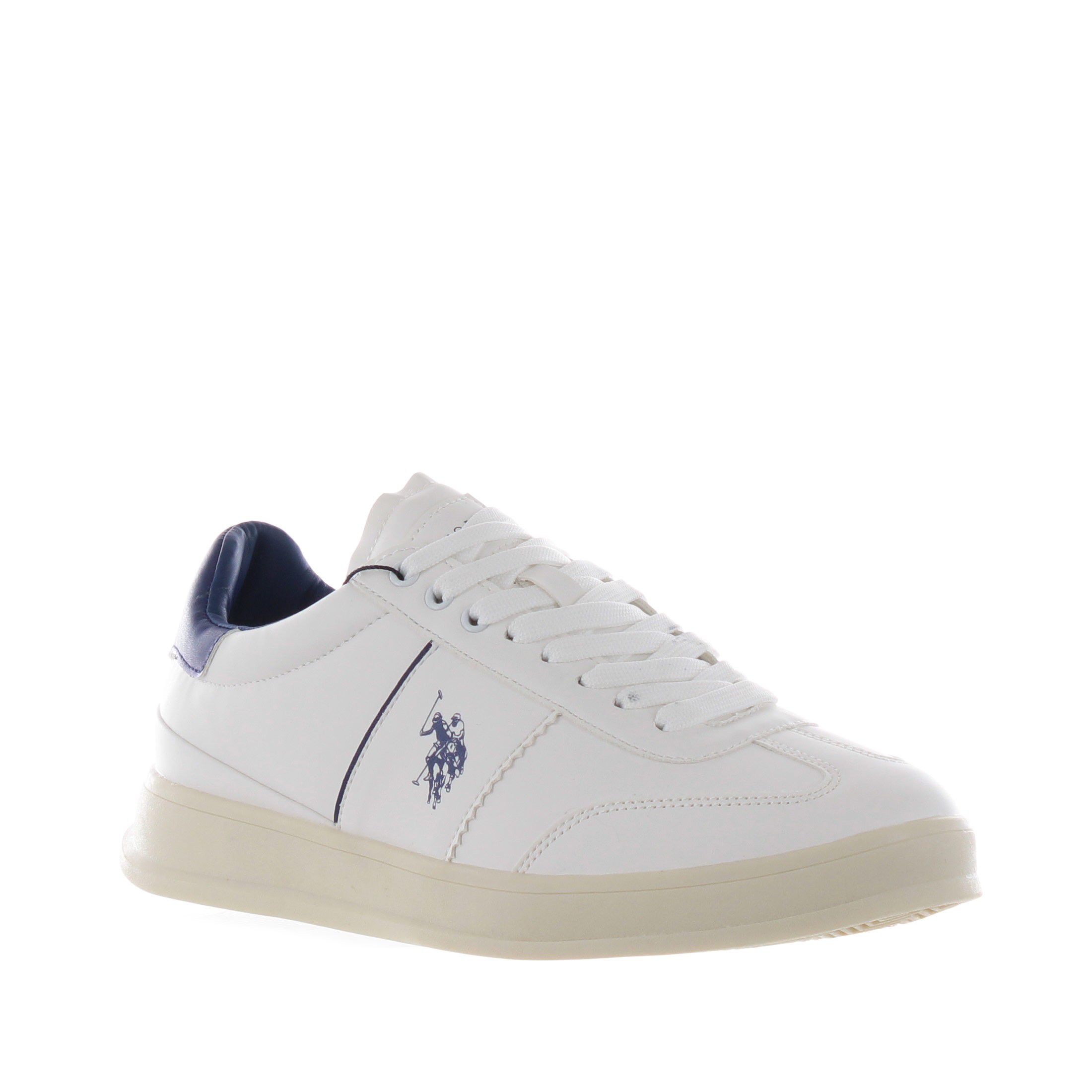 U.s. polo assn. sneaker in ecopelle con tallone a contrasto da uomo