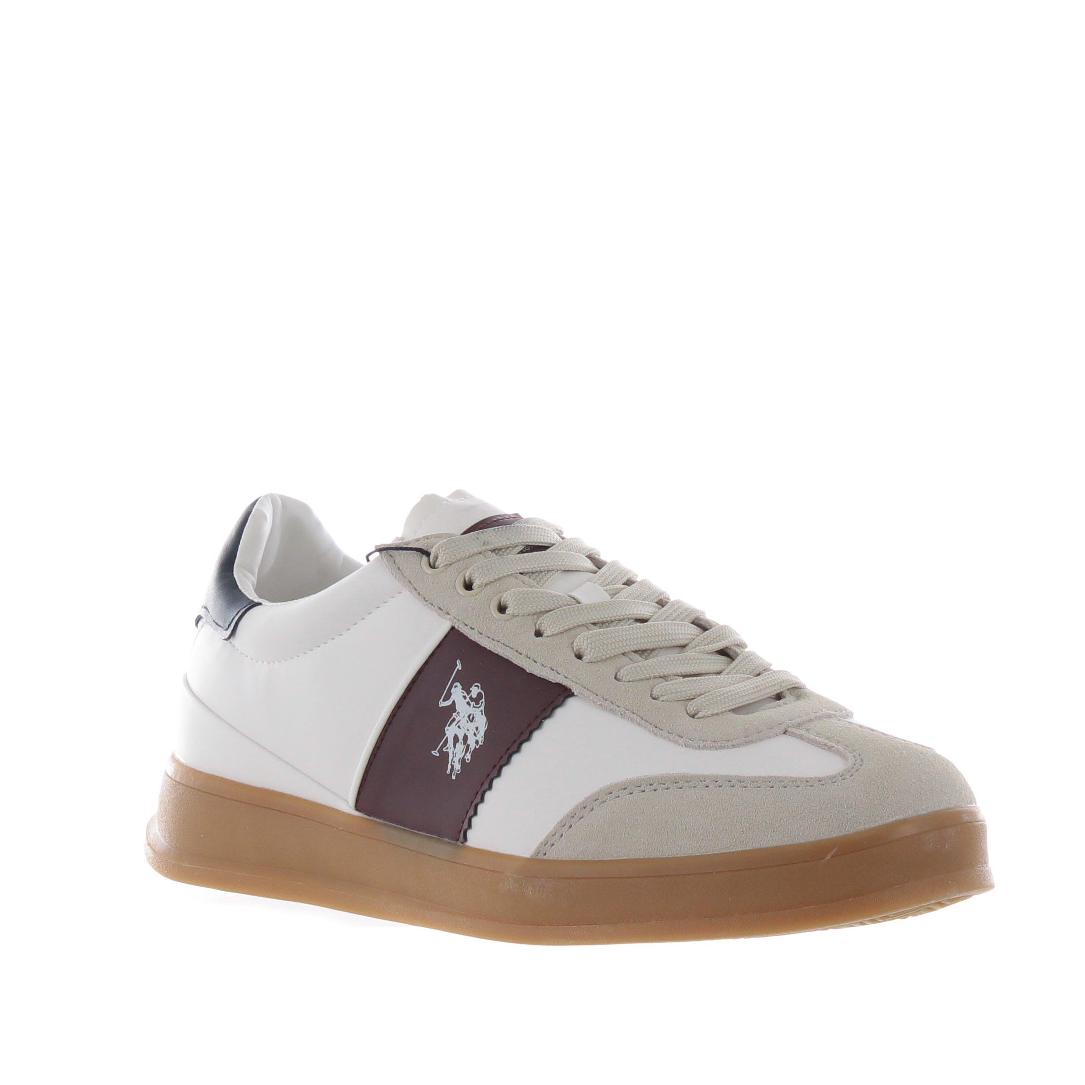 U.s. polo assn. sneaker in ecopelle con tallone a contrasto da uomo