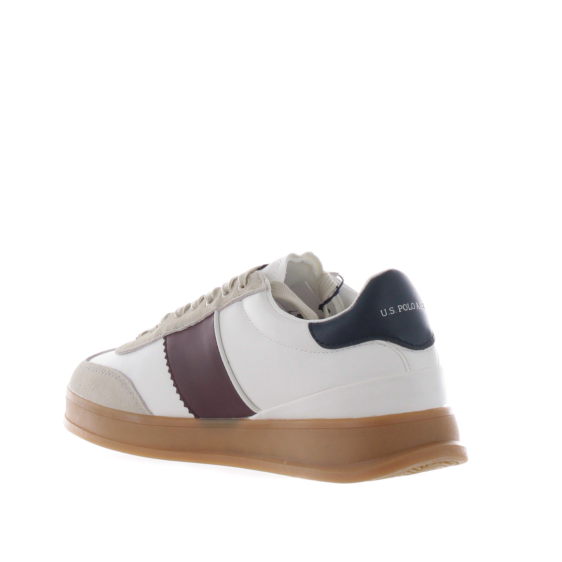 U.s. polo assn. sneaker in ecopelle con tallone a contrasto da uomo