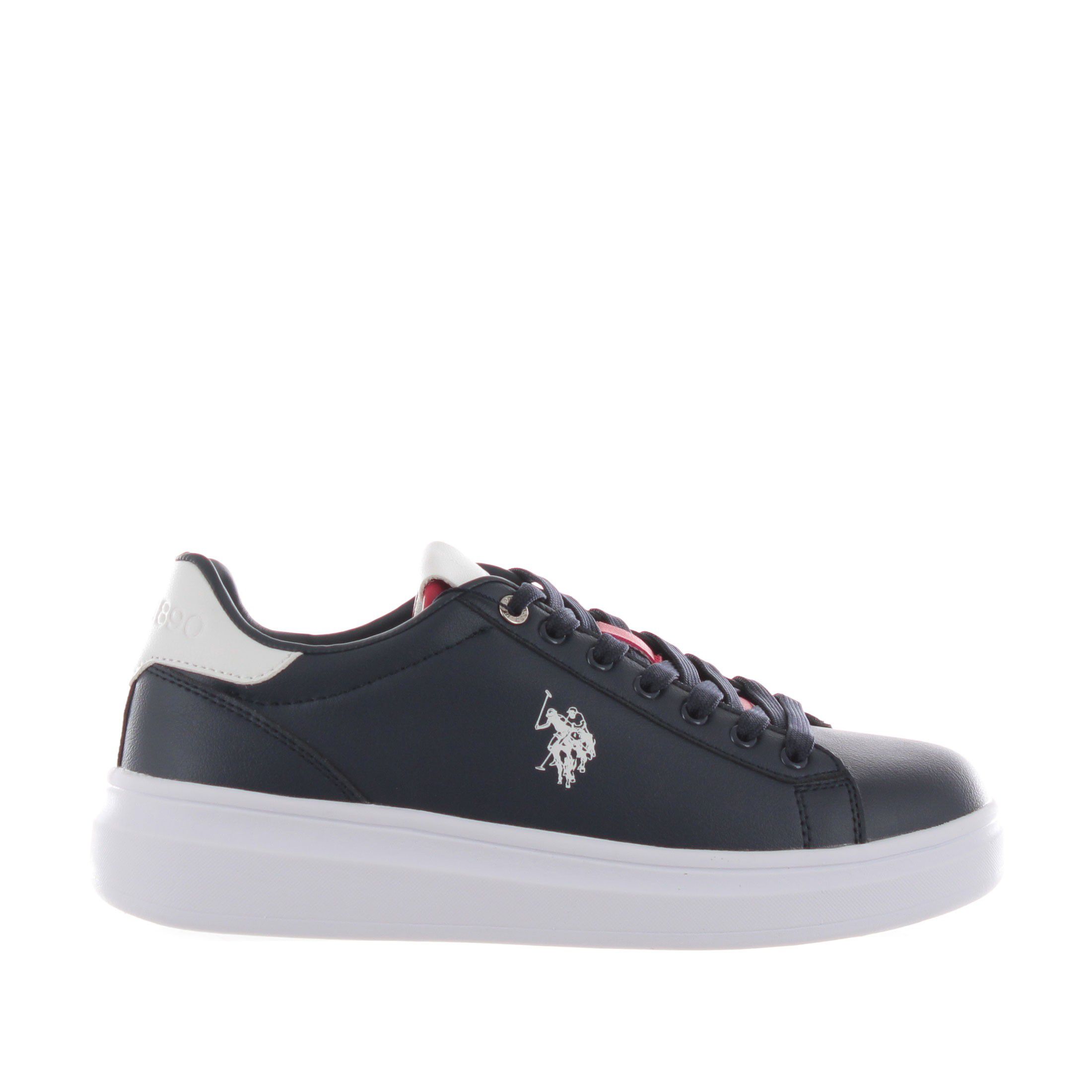 U.s. polo assn. sneaker in ecopelle con tallone a contrasto da uomo