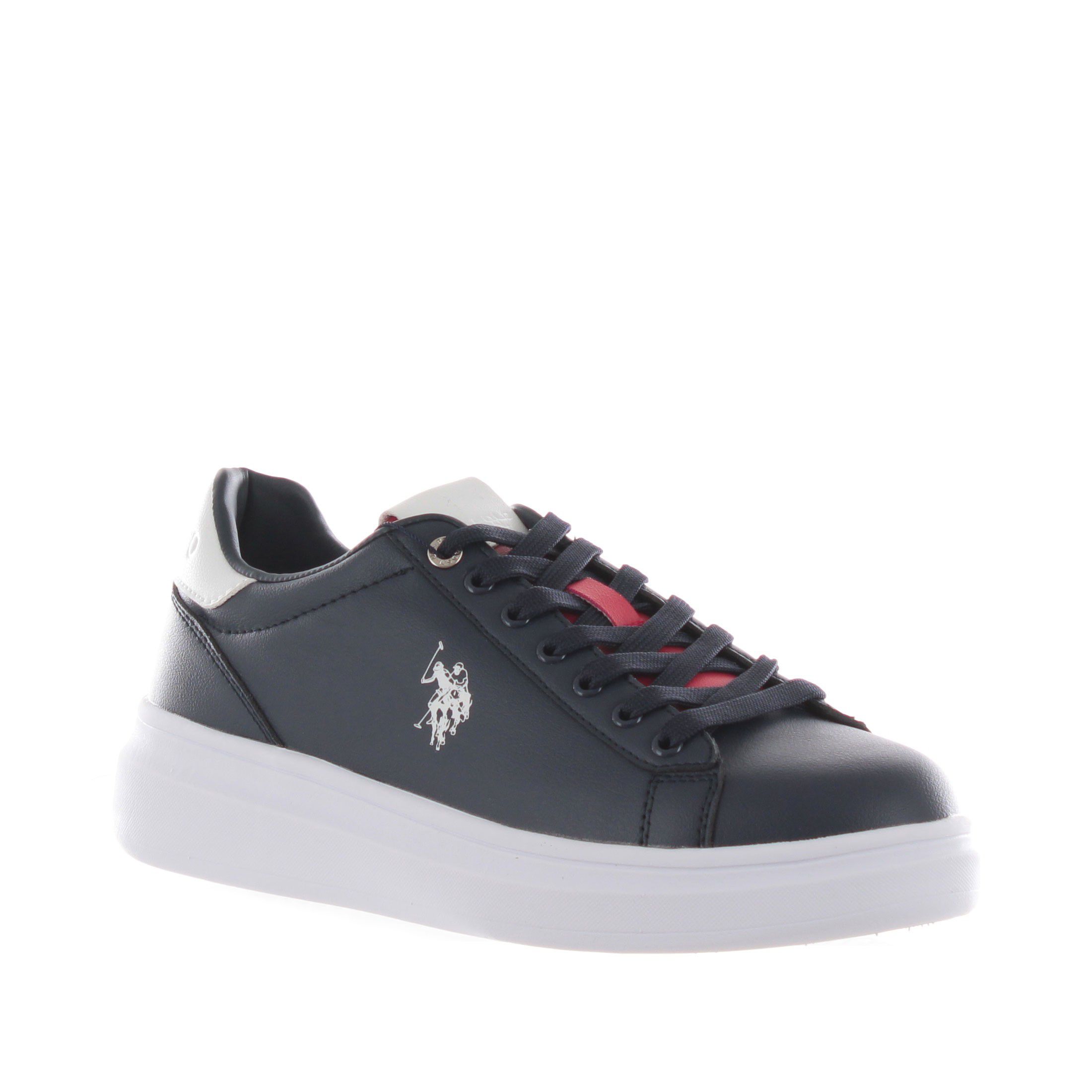 U.s. polo assn. sneaker in ecopelle con tallone a contrasto da uomo