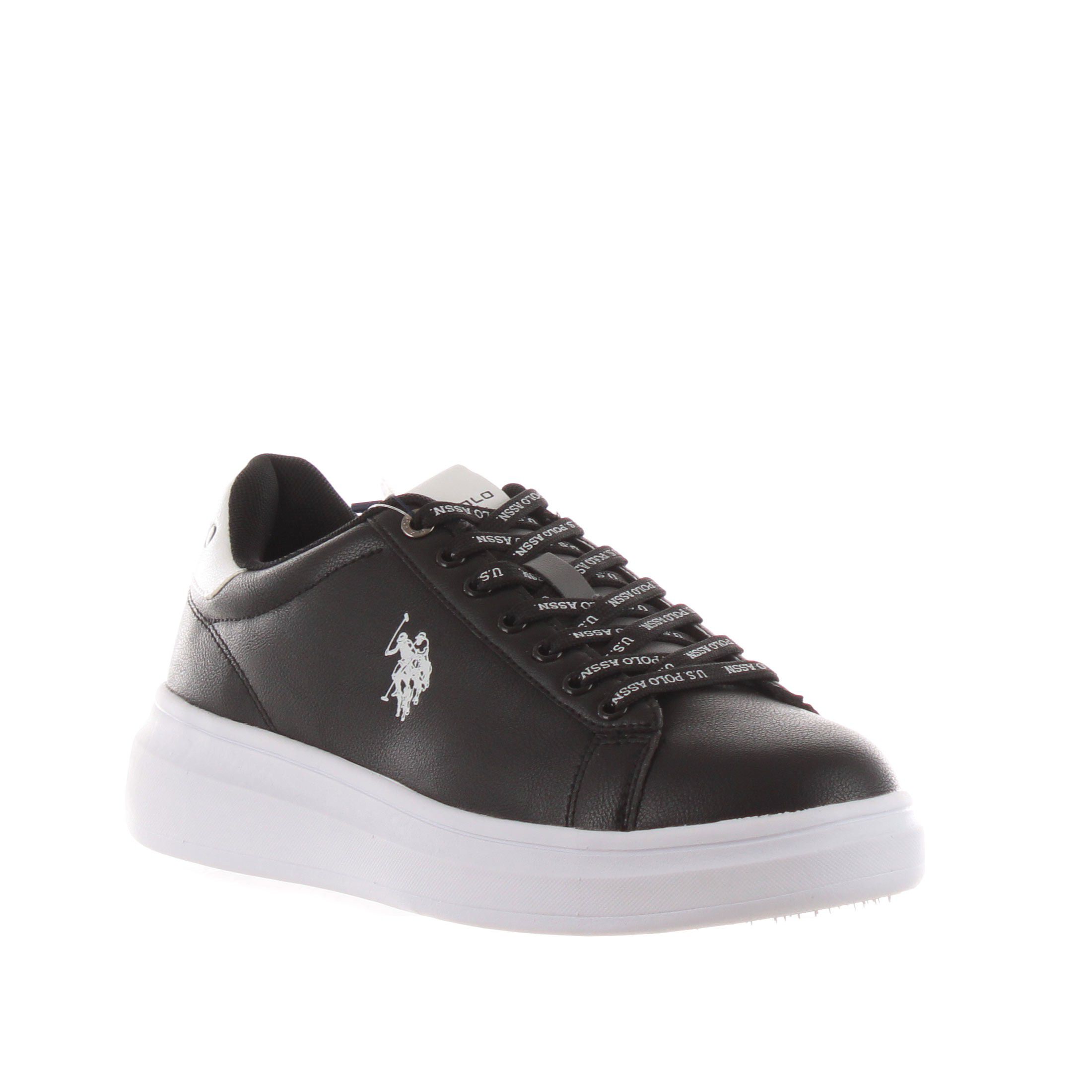 U.s. polo assn. sneaker in ecopelle con tallone a contrasto da uomo