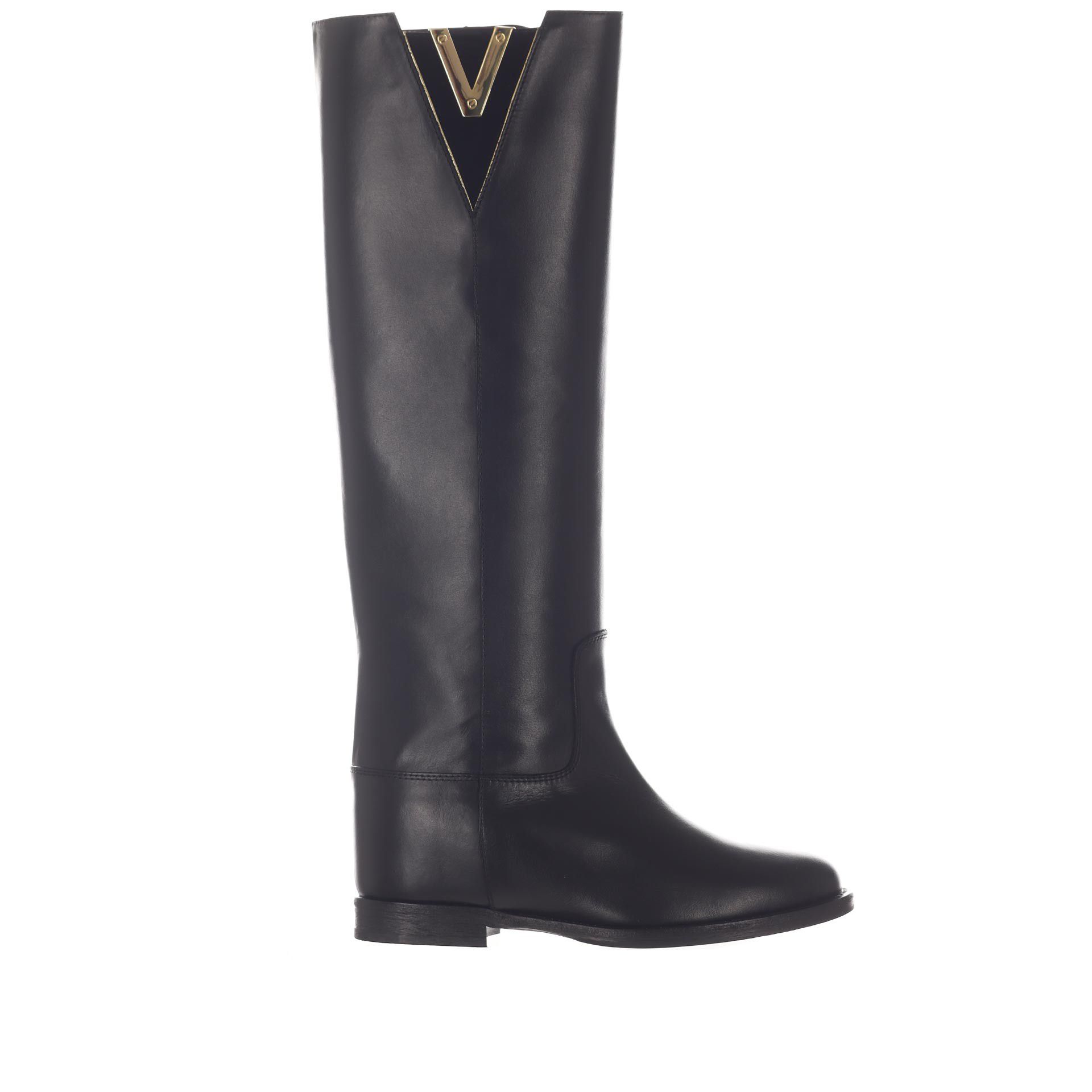 Via roma 15 stivale tubolare santa monica in pelle da donna