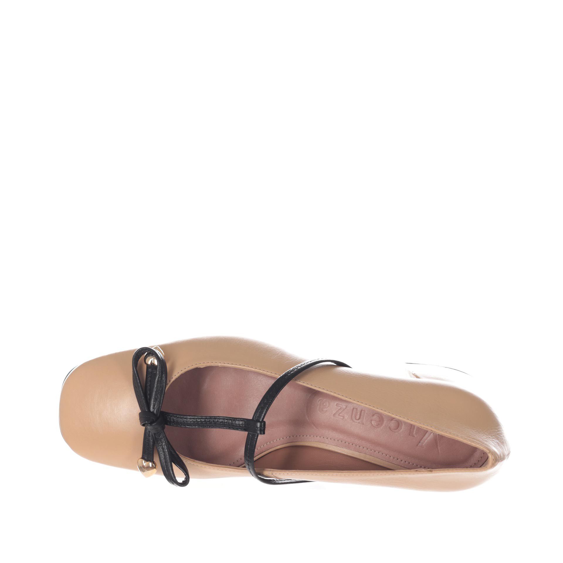 Vicenza ballerina in pelle con tacco e fiocco da donna