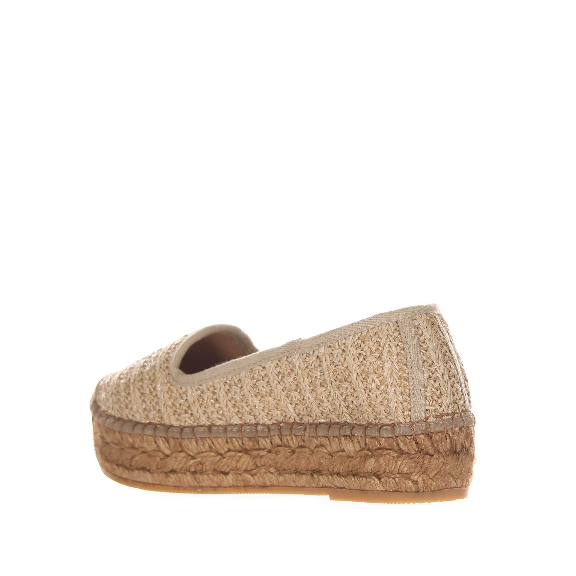 Vidorreta espadrillas loafer in raffia metallizzata da donna