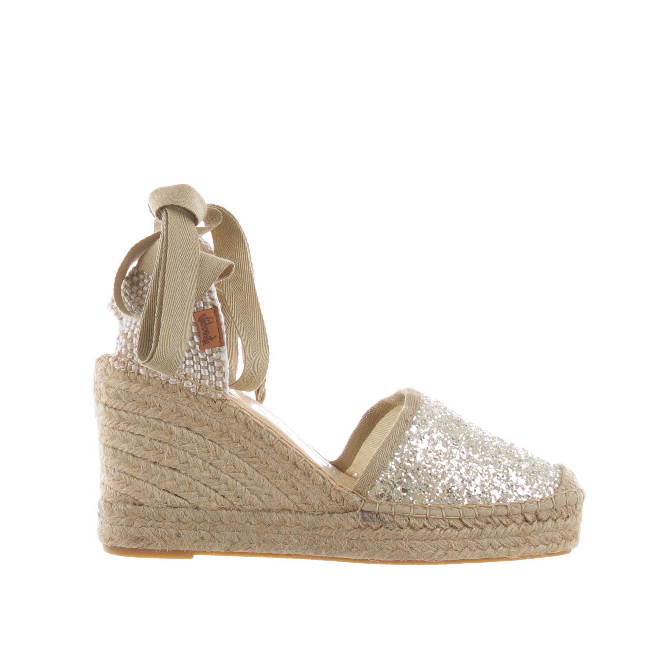 Vidorreta espadrillas sandalia cintas in glitter da donna