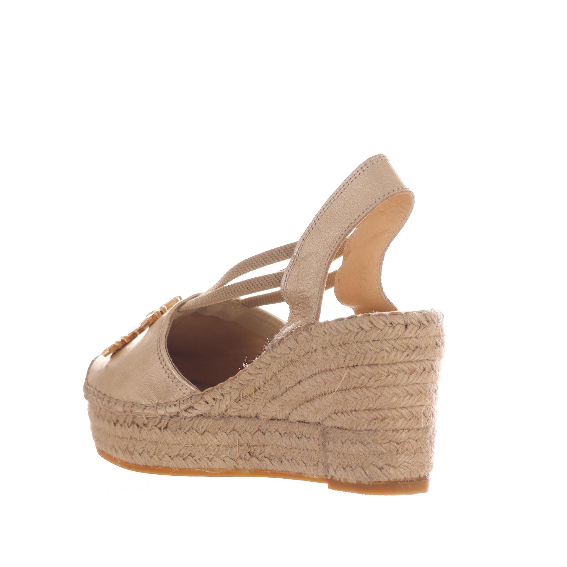 Vidorreta espadrillas valenciana in nappa metal da donna