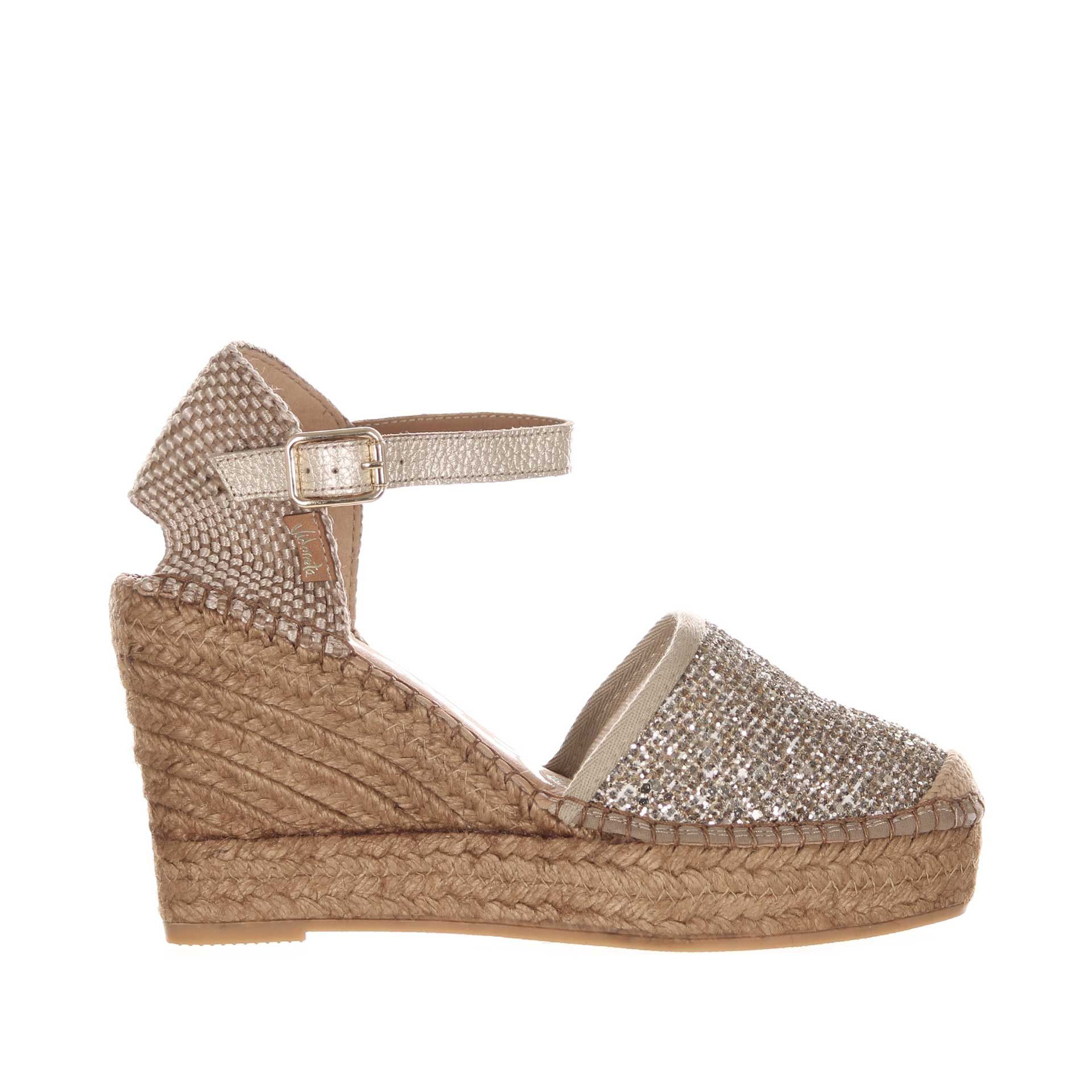 Vidorreta espadrillas valenciana traba in glitter da donna