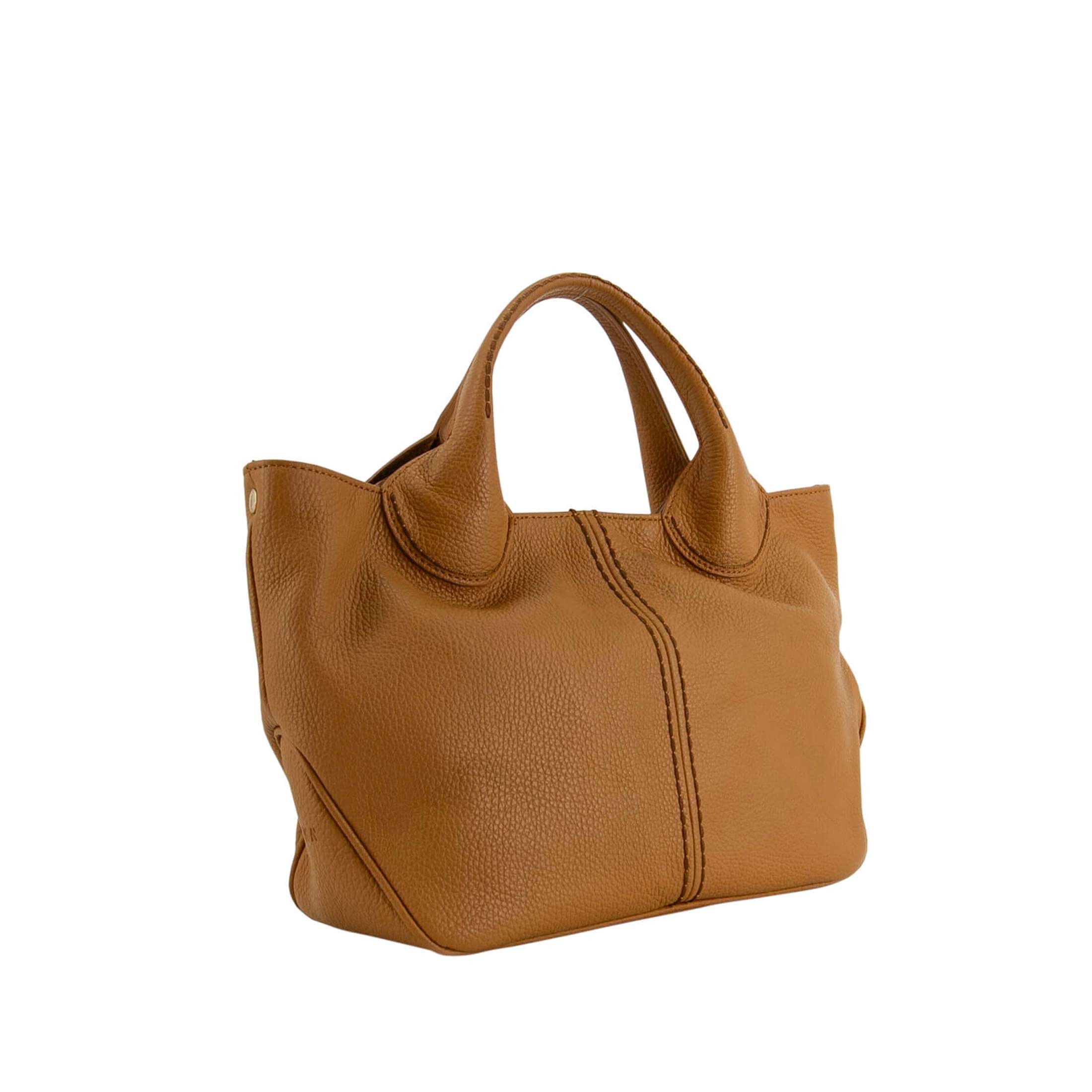 Visonà borsa a mano bice in pelle con grana da donna