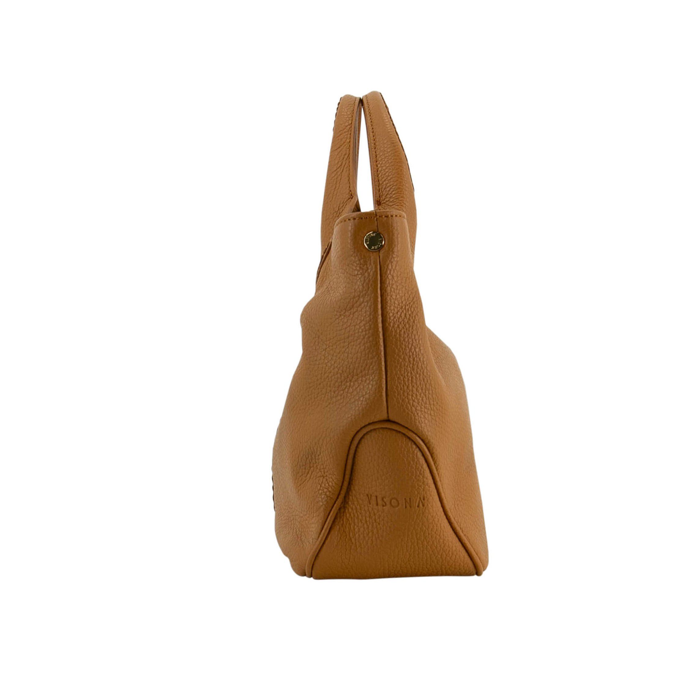 Visonà borsa a mano bice in pelle con grana da donna