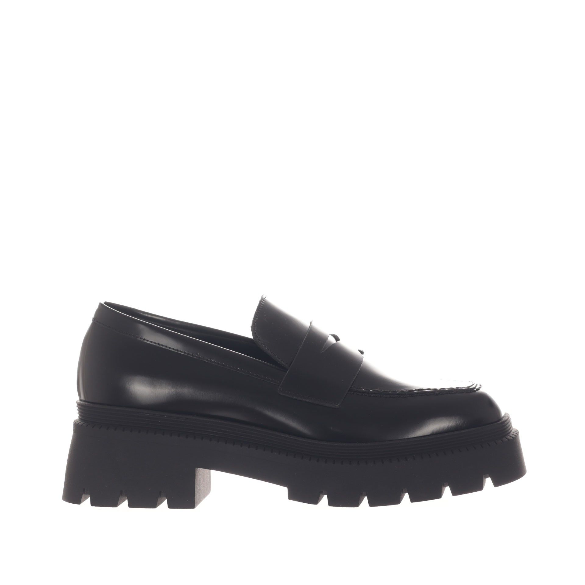 Vsl mocassino platform in pelle con mascherina da donna