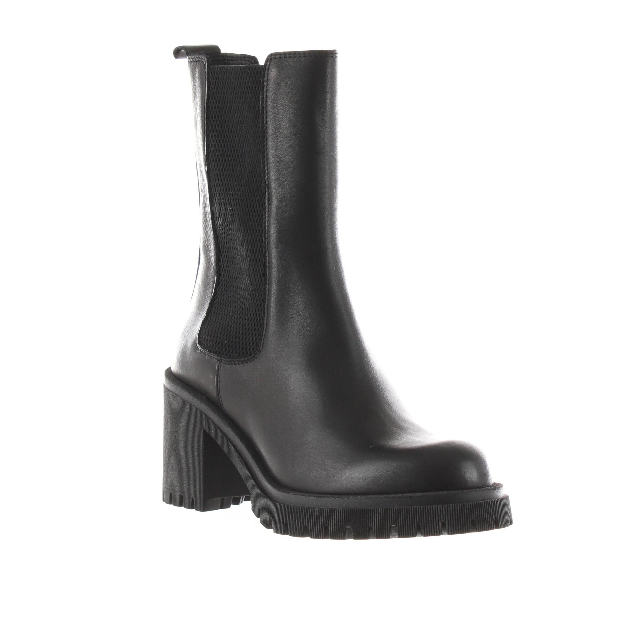 Vsl stivaletto in pelle con tacco midi da donna