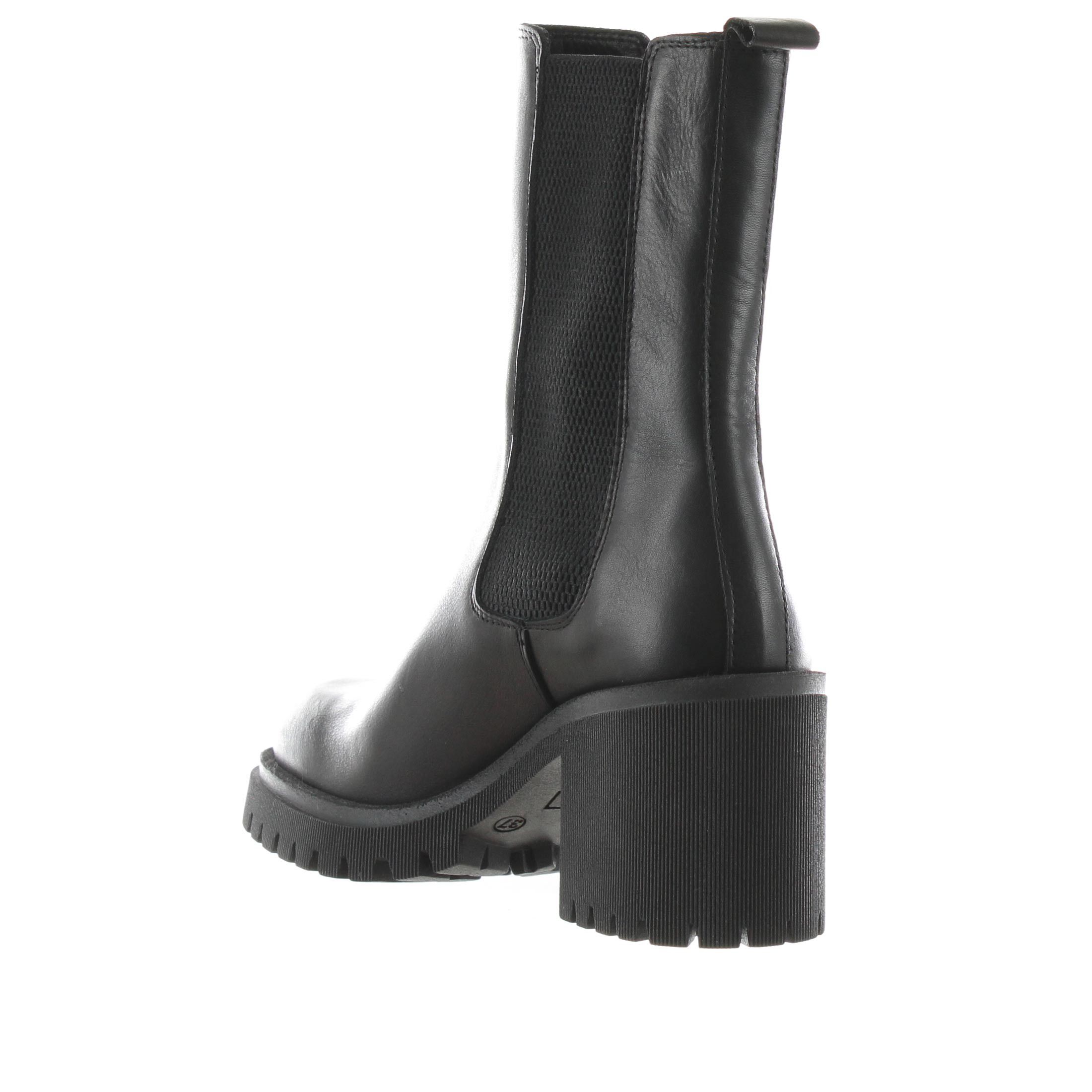 Vsl stivaletto in pelle con tacco midi da donna