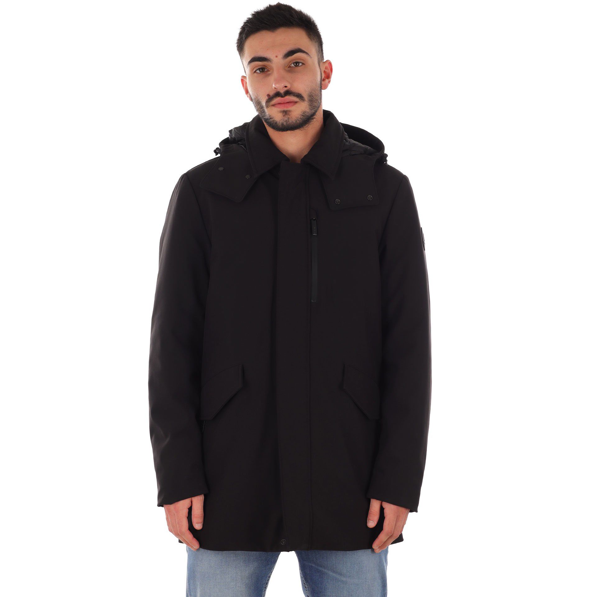 Woolrich cappotto barrow mac in tech softshell da uomo