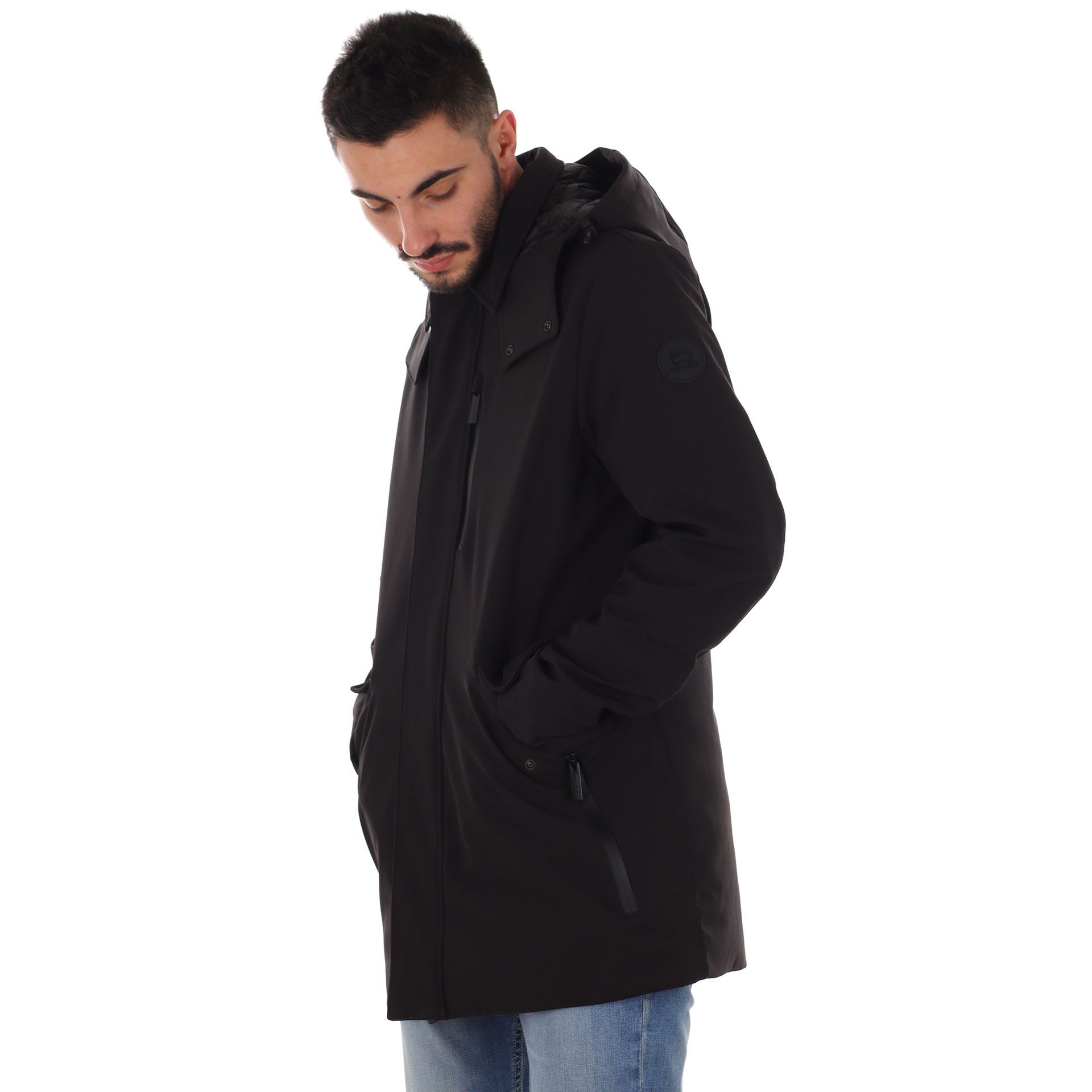 Woolrich cappotto barrow mac in tech softshell da uomo