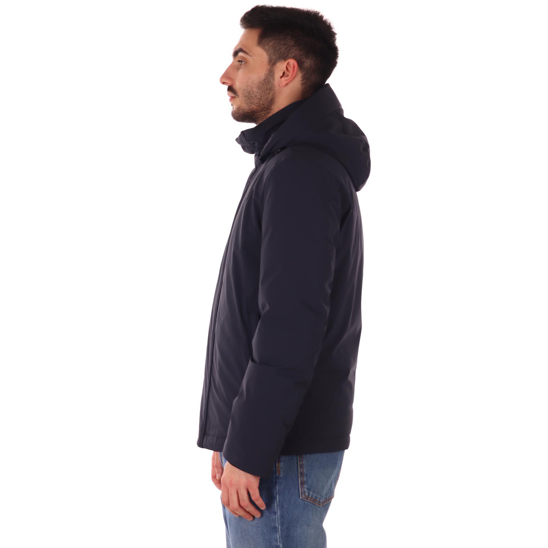 Woolrich giacca in nylon imbottita con cappuccio removibile da uomo