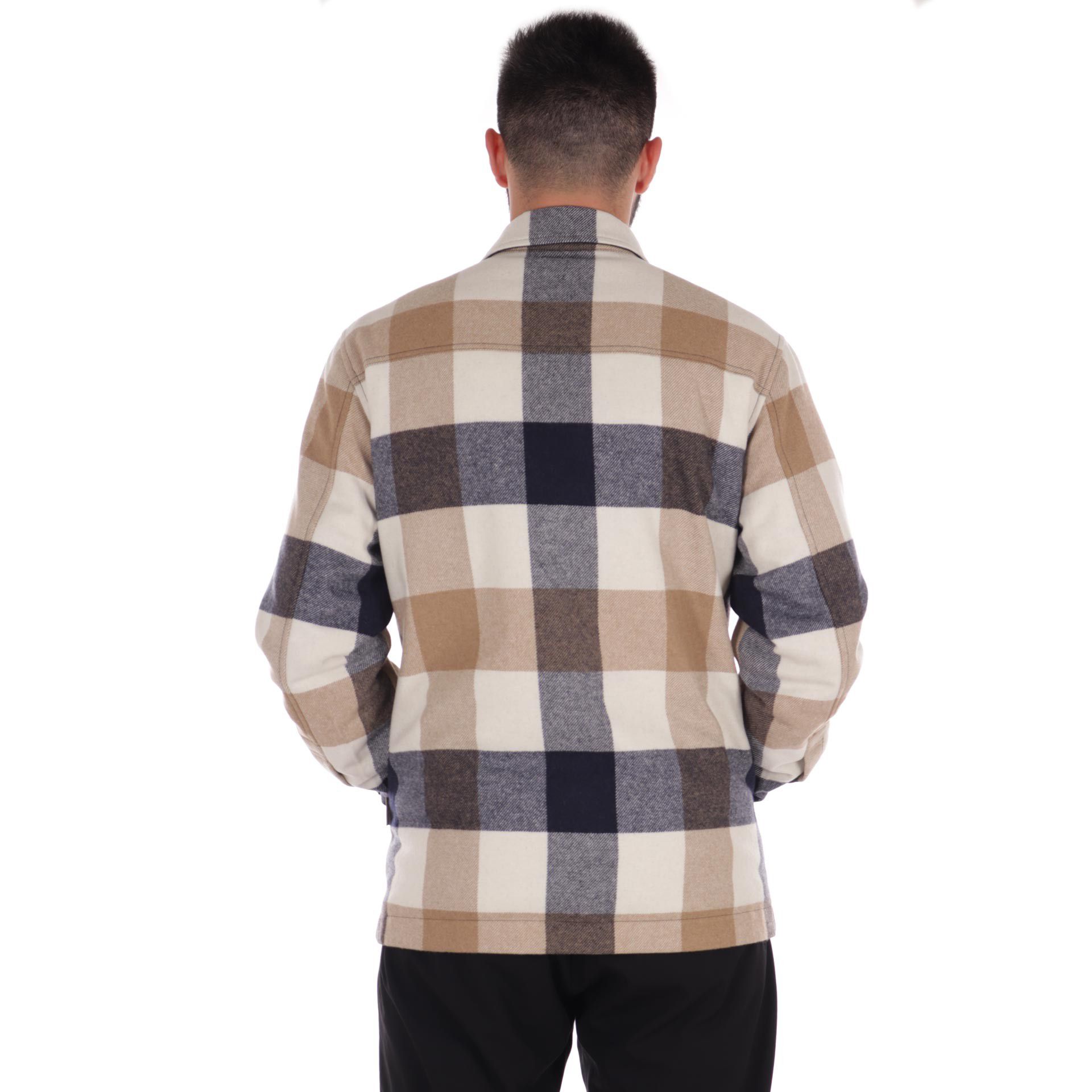 Woolrich giacca wool check alaskan shirt  da uomo