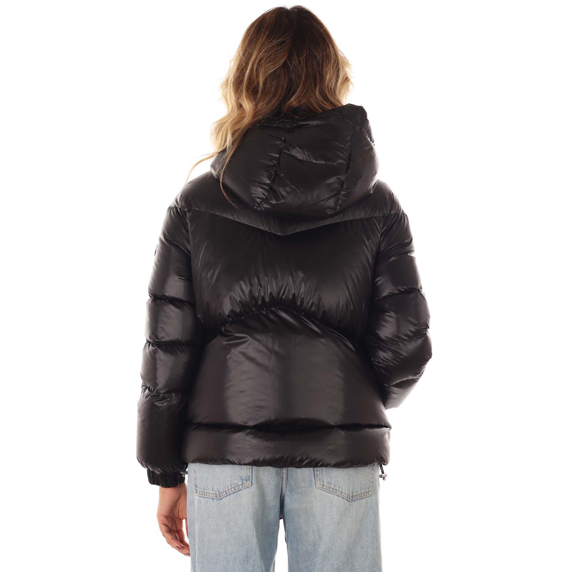 Woolrich piumino corto aliquippa in nylon lucido da donna