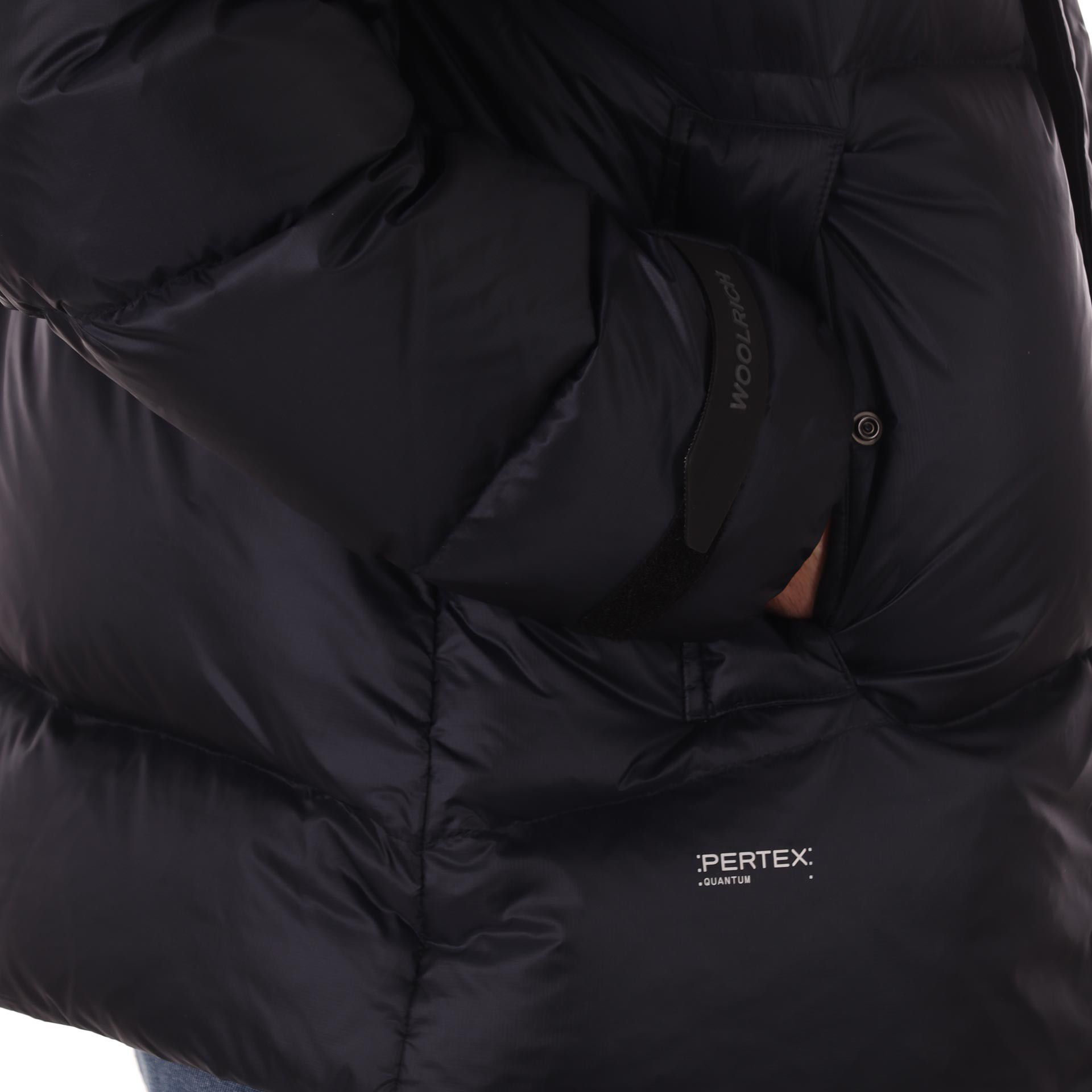 Woolrich piumino in nylon pertex con cappuccio da uomo