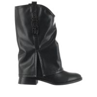 4us stivale in pelle con logo metallico da donna