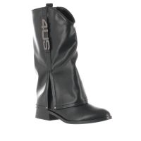 4us stivale in pelle con logo metallico da donna
