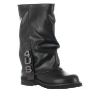 4us stivale in pelle con logo metallico da donna