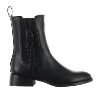 4us stivaletto beatles in pelle con logo da donna