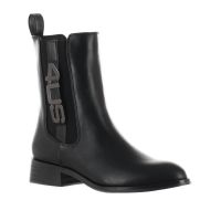 4us stivaletto beatles in pelle con logo da donna