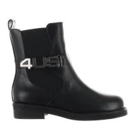4us stivaletto beatles in pelle con logo da donna
