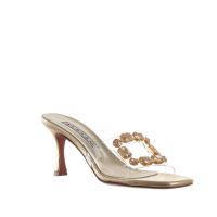 Albano sabot in pelle metal e pvc con pietre da donna