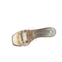 Albano sabot in pelle metal e pvc con pietre da donna