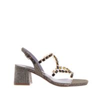 Albano sandalo in mesh e pvc con pietre da donna