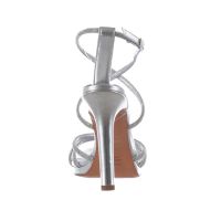 Albano sandalo in pelle metallizzata con strass da donna