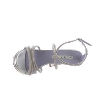 Albano sandalo in pelle metallizzata con strass da donna