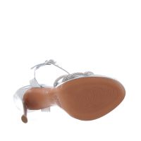 Albano sandalo in pelle metallizzata con strass da donna