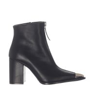 Albano stivaletto in pelle con punta in metallo e zip da donna