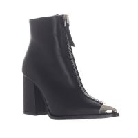 Albano stivaletto in pelle con punta in metallo e zip da donna