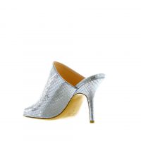 Anna f. sabot open toe in pelle laminata stampa vipera da donna