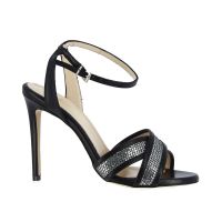 Anna f. sandalo in nappa con inserto in lurex da donna