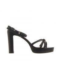 Anna f. sandalo platform in pelle intrecciata da donna