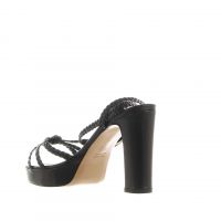 Anna f. sandalo platform in pelle intrecciata da donna