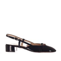 Bianca di décolleté slingback in vernice da donna