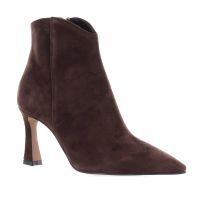 Bianca di stivaletto a punta in camoscio da donna