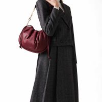Borbonese borsa a spalla coquille hobo medium in pelle da donna