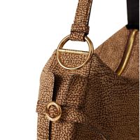 Borbonese borsa a spalla hobo bridle medium in camoscio da donna