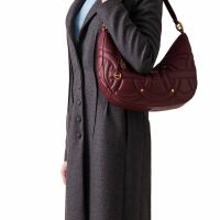 Borbonese borsa a spalla rondo hobo in pelle con impunture da donna