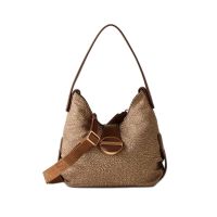 Borbonese borsa hobo eclipse small in nylon e vitello da donna